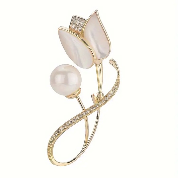 NWOT - Elegant Tulip Brooch - Picture 4 of 7